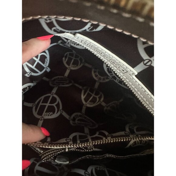 HENRI BENDEL Rose Gold Saffiano Leather Large Satchel Crossbody Bag - Picture 10 of 13